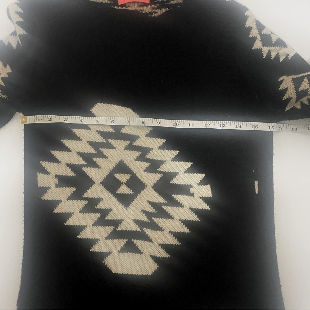 Lulumari Pencil Sweater Poncho Aztec Print Open Front Size S/M 100% Acrylic - Picture 7 of 10